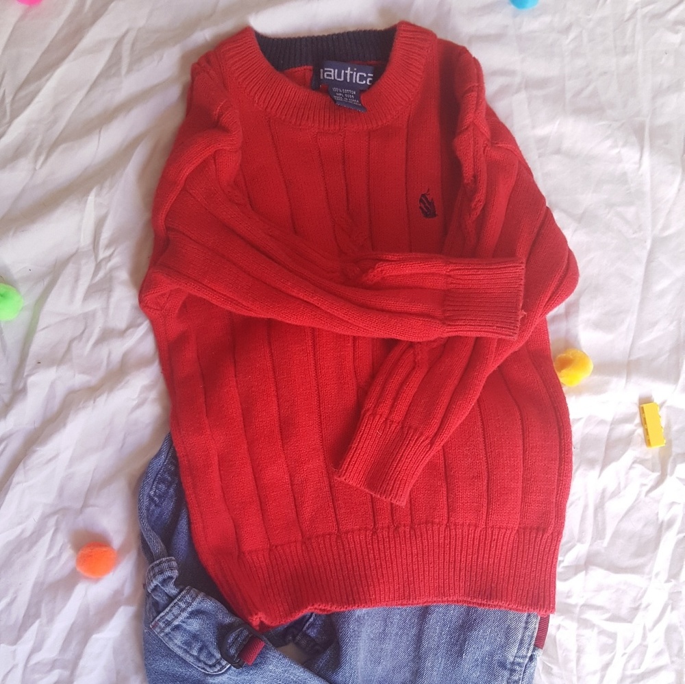 Red Nautica sweater 2t with pants